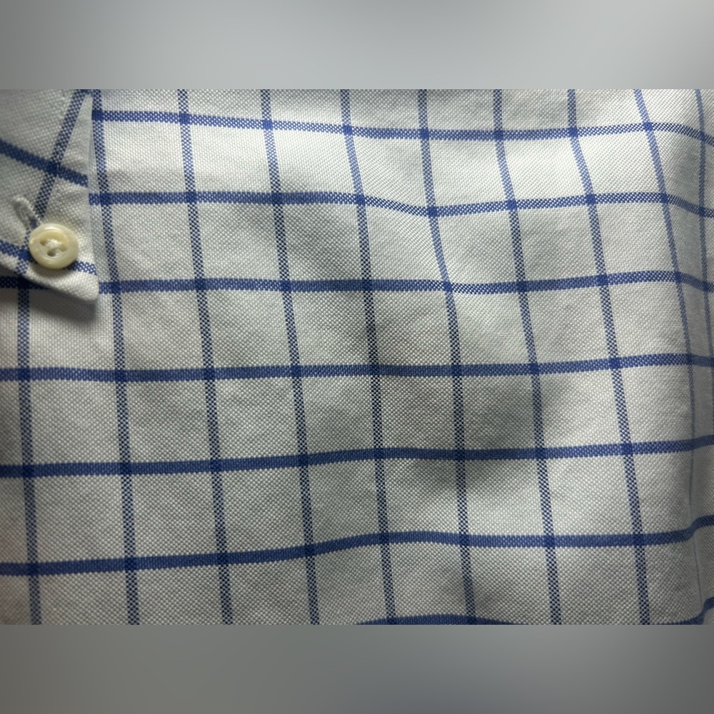 Peter Millar – White/Blue Windowpane Button Down … - image 3